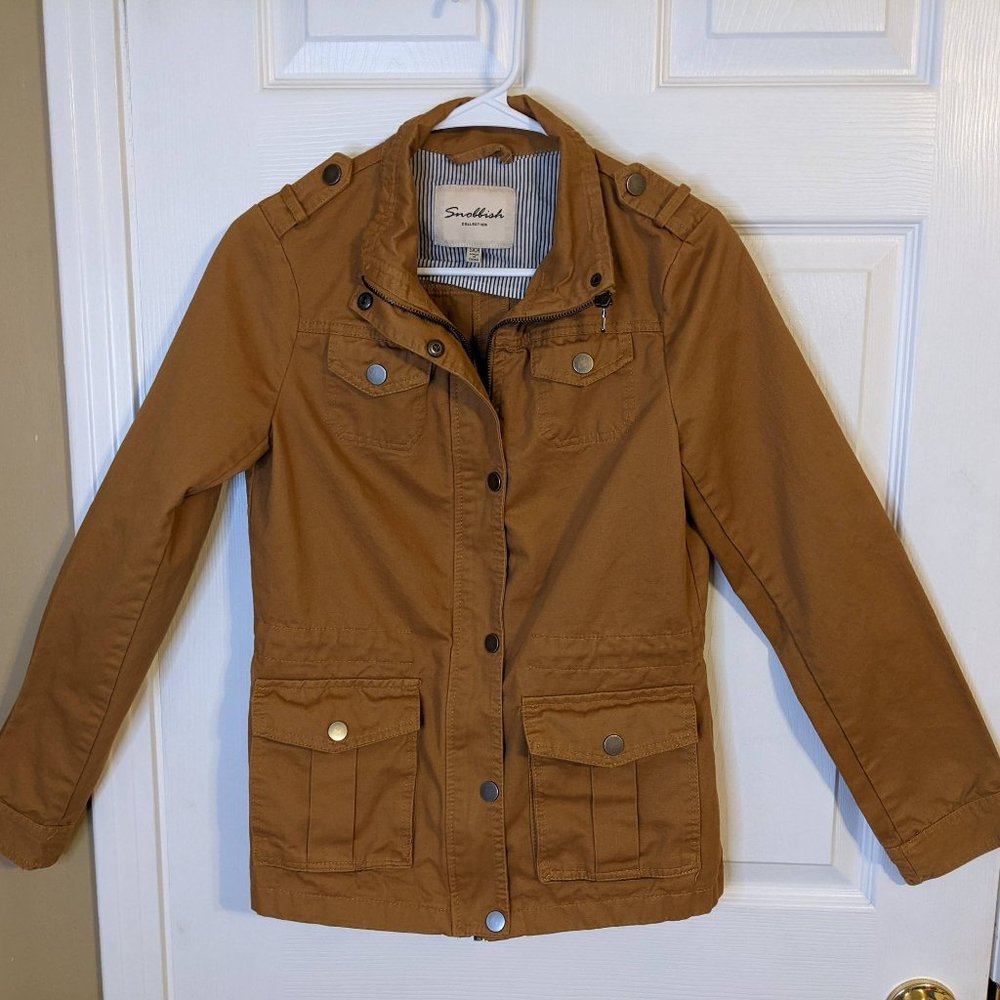 Snobbish Tan/Light Brown Lightweight Cotton Utility Military Jacket - size S